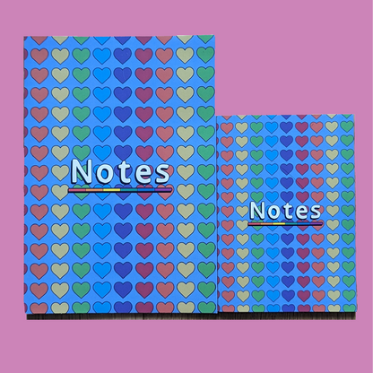 Hearts notebook - A5 or A6