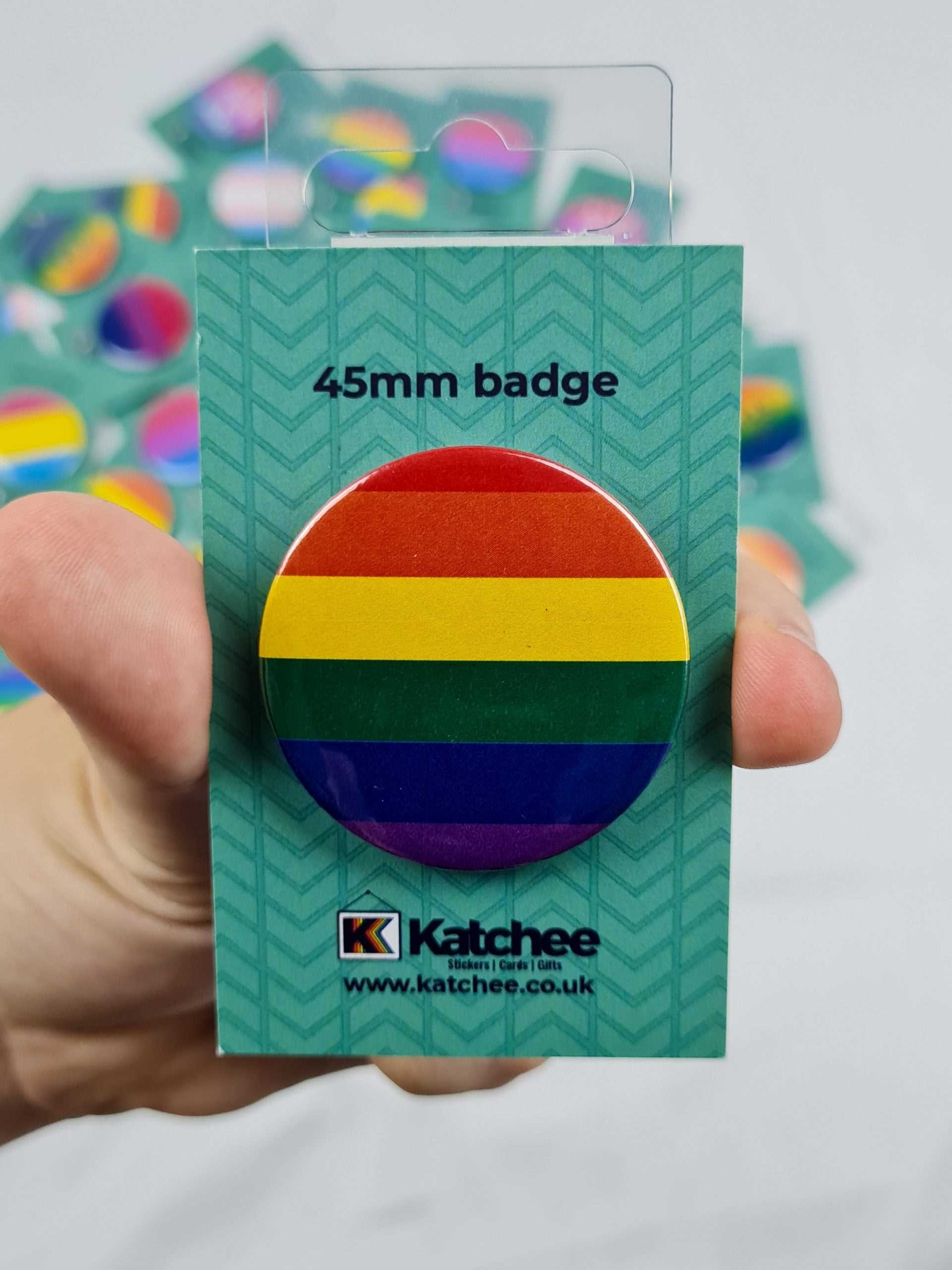 Gay Pride Pin Badge | LGBT Flag Badge | 45mm