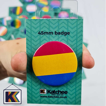 Pansexual Pride pin badge | Pansexual flag Badge | 45mm