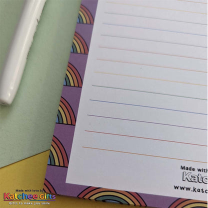 Rainbow lines, closeup, Rainbow pattern A5 notepad