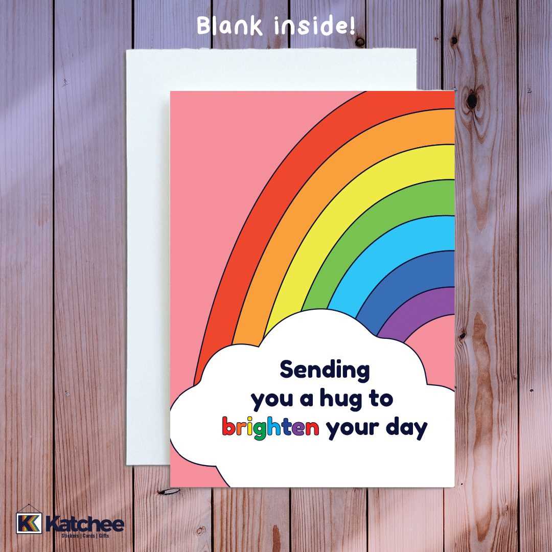 Sending you a hug - rainbow card | 7x5 inches - KatcheeGifts